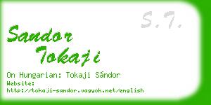 sandor tokaji business card